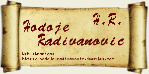 Hodoje Radivanović vizit kartica